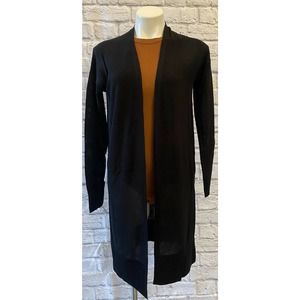 Prologue Women's Long Sleeve Open-Front Black Knitted Cardigan Sweater Size XL